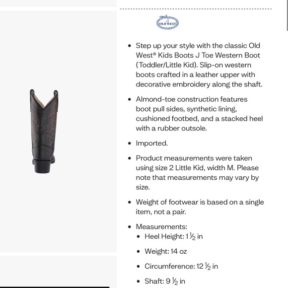 Old West kids boots - Picture 2 of 2